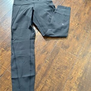 lululemon Black Leggings Wunder Train High Rise Tight 25” *Hem Slit